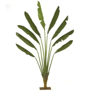 10'6" Travelers Silk Palm Tree w/Wood Base -Green