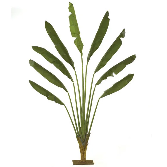 10'6" Travelers Silk Palm Tree w/Wood Base -Green