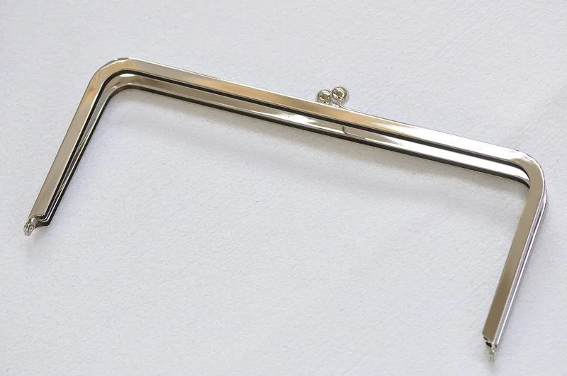 10" (27cm) Silver Purse Frame Large Bag Hanger Glue-In Style 27 x 12cm (10"x 5")
