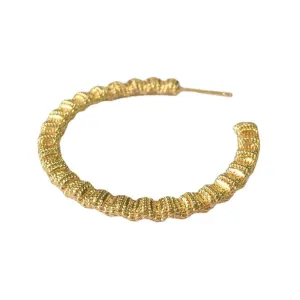 14K Gold Plated Big C Shape Earrings with Electroplating Craftsmanship