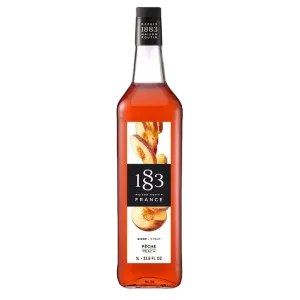 1883 Peach Syrup 1L Glass Bottle