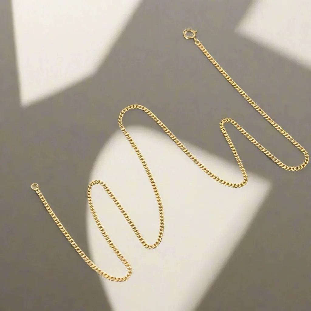 18k Yellow Gold Cuban Chain Necklace