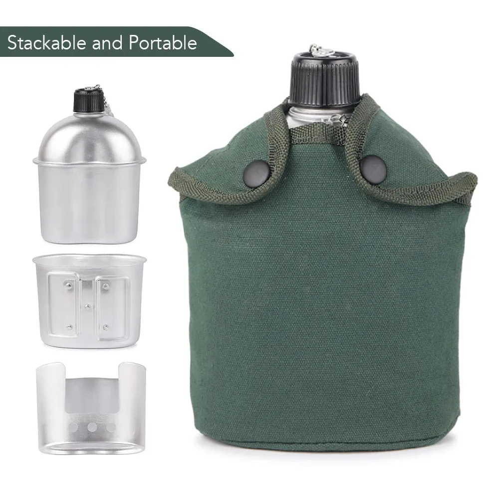 3Pcs/Set Stainless Steel Military Canteen