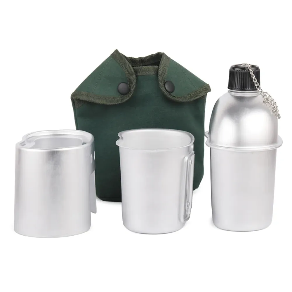 3Pcs/Set Stainless Steel Military Canteen