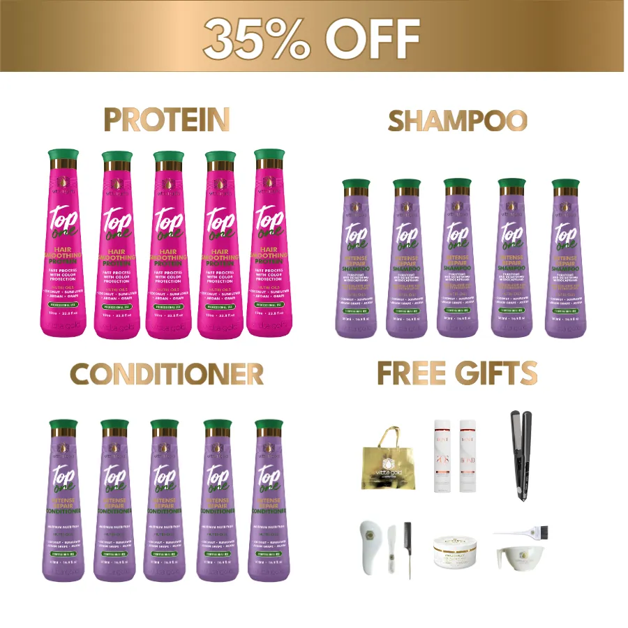 5x Essential Hair Straightening Set Bundle (35% Off): Protein, Shampoo and Conditioner