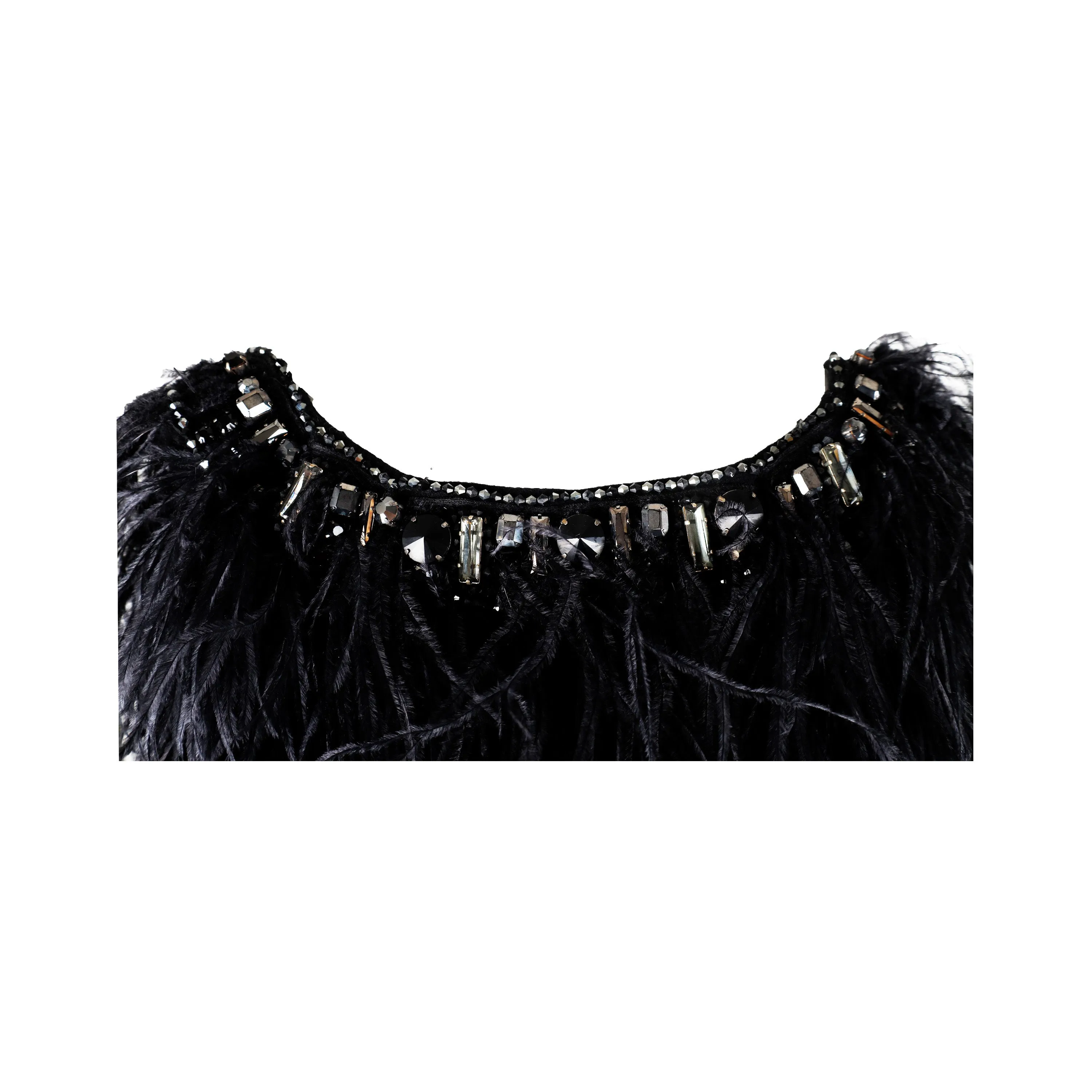 6267 Feather Embroidered Dress - '00s