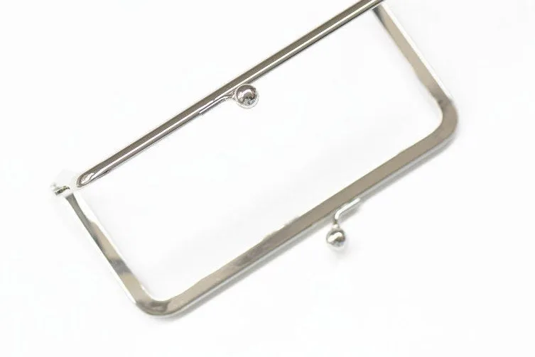 6" Silver Color Purse Frame Glue-In Style 16cm x 7cm