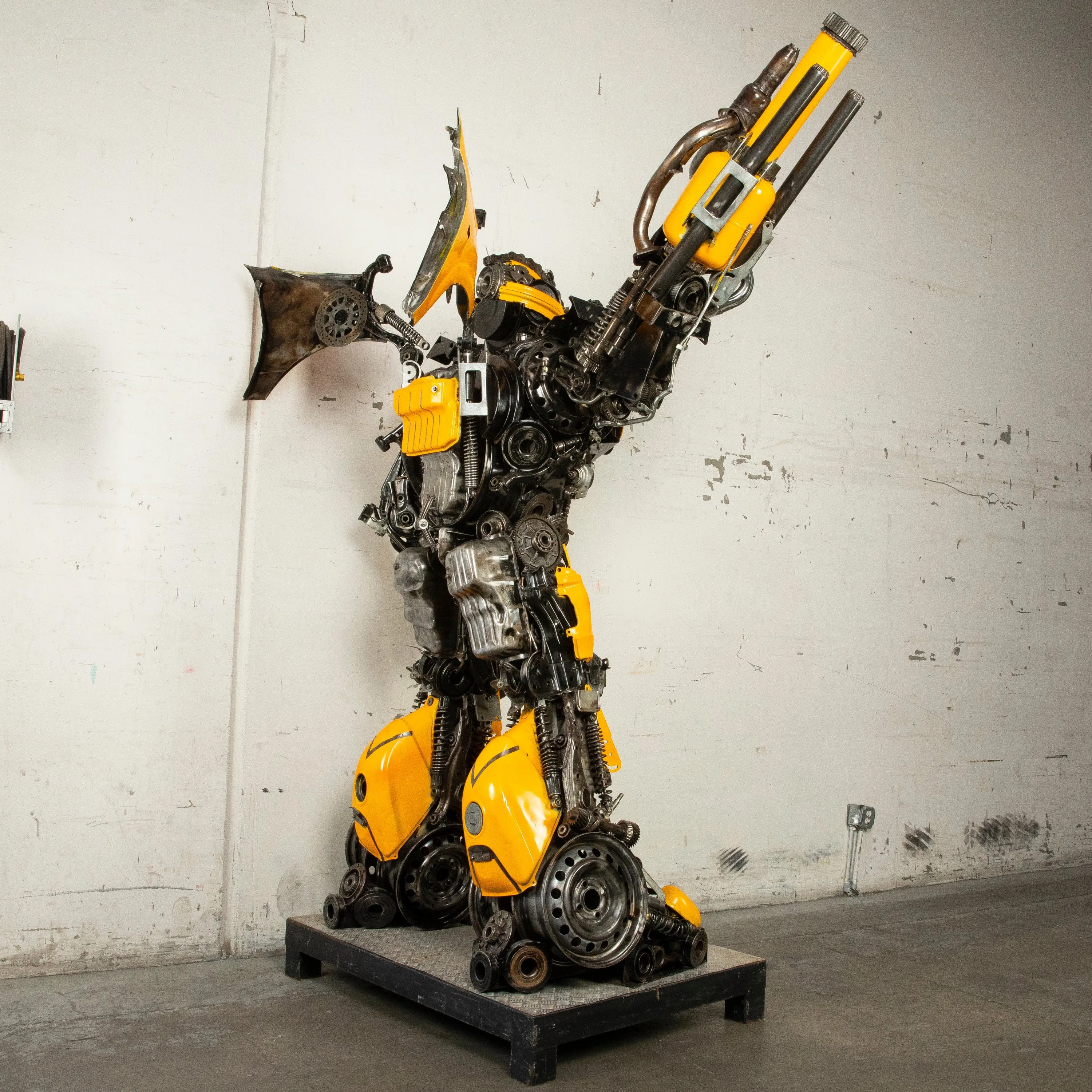 91" Bumblebee Inspired Recycled Metal Art Sculpture