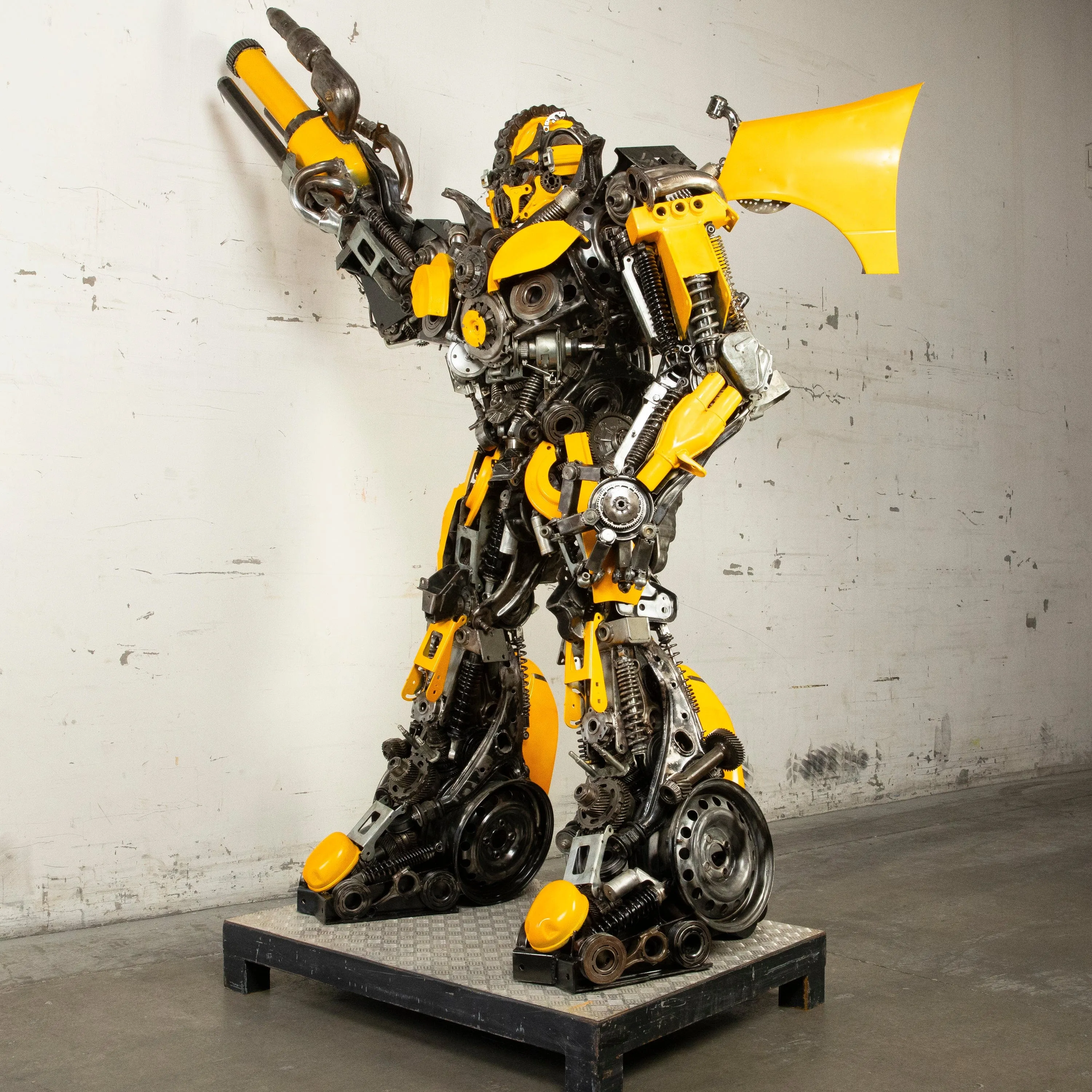 91" Bumblebee Inspired Recycled Metal Art Sculpture