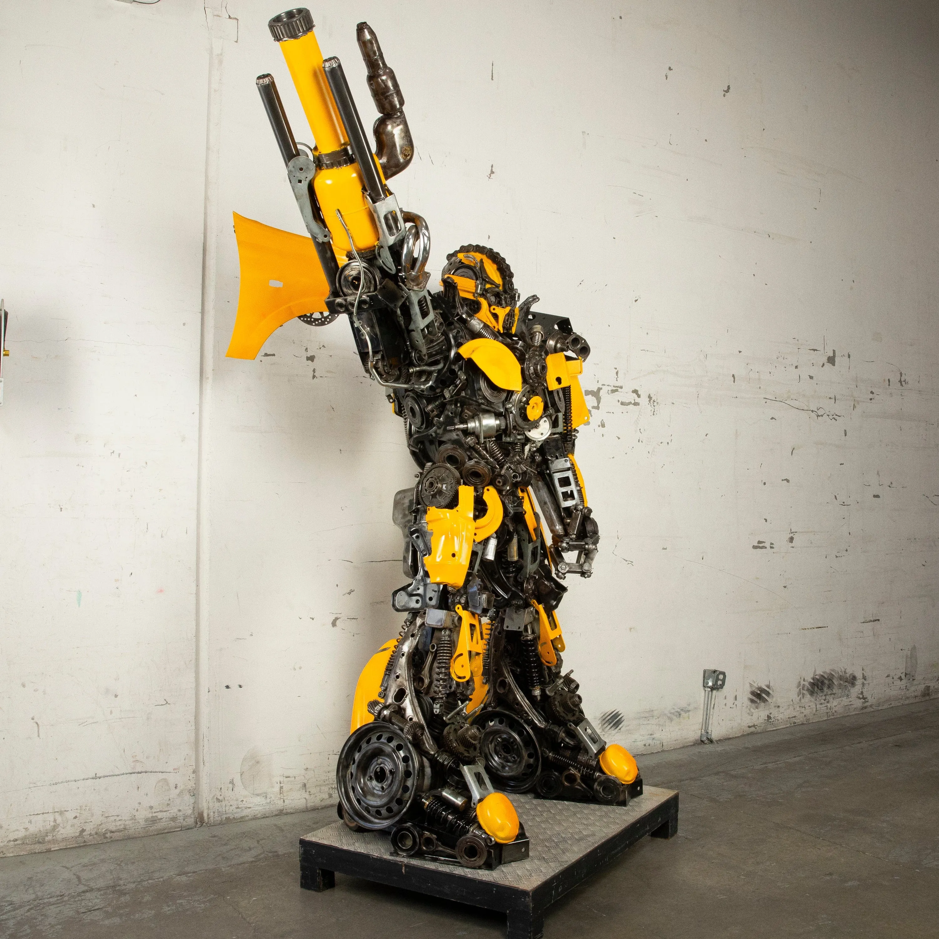 91" Bumblebee Inspired Recycled Metal Art Sculpture