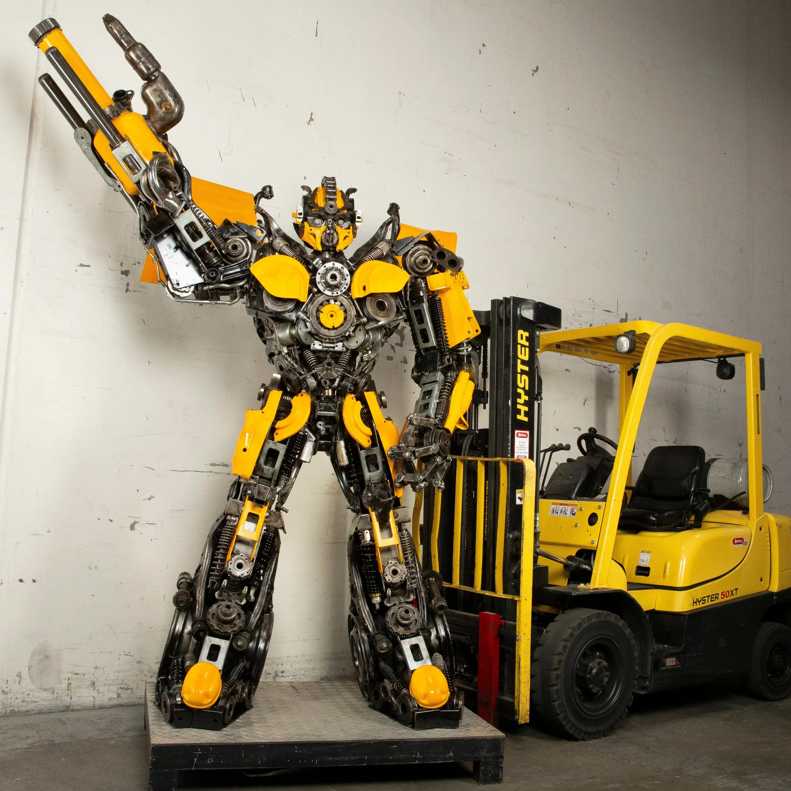 91" Bumblebee Inspired Recycled Metal Art Sculpture