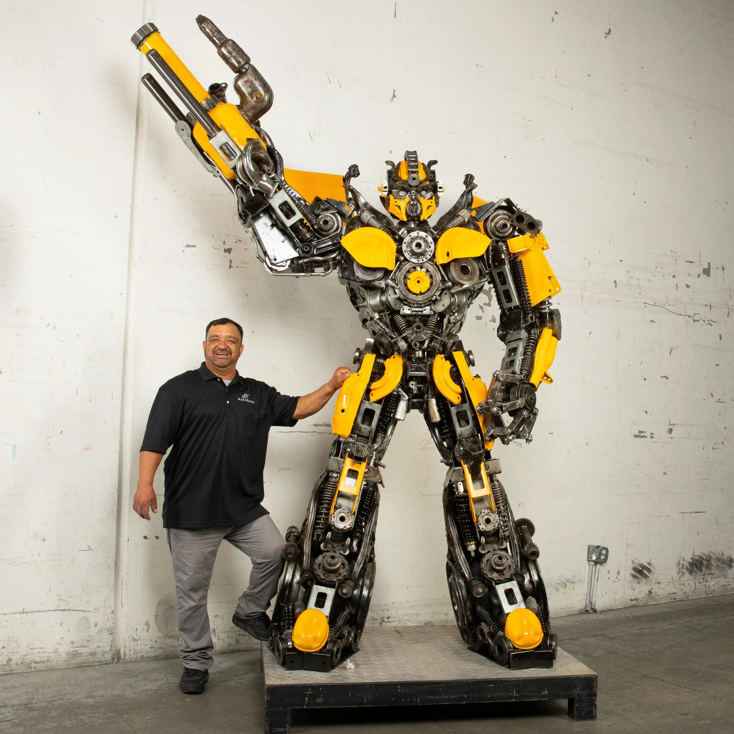 91" Bumblebee Inspired Recycled Metal Art Sculpture
