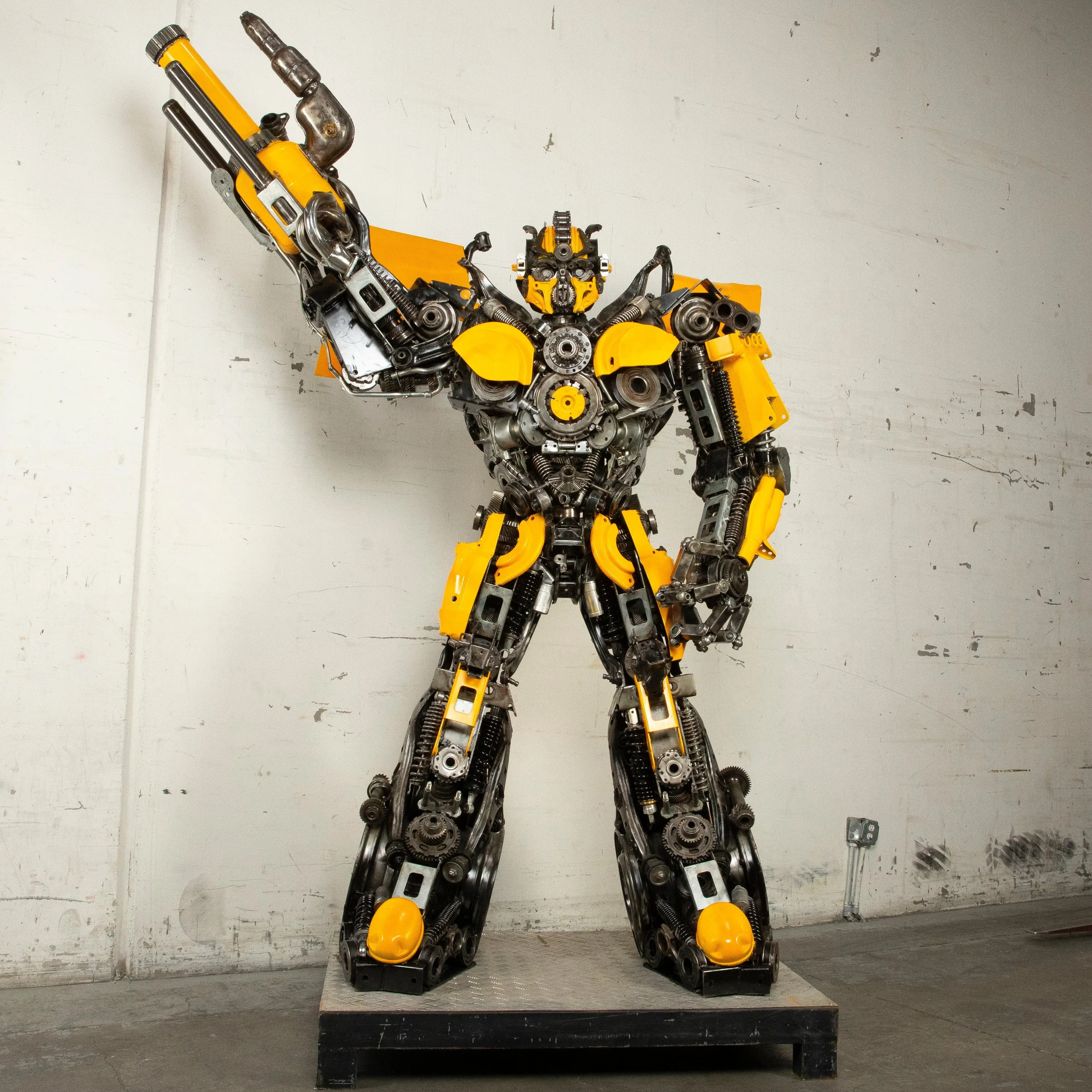 91" Bumblebee Inspired Recycled Metal Art Sculpture