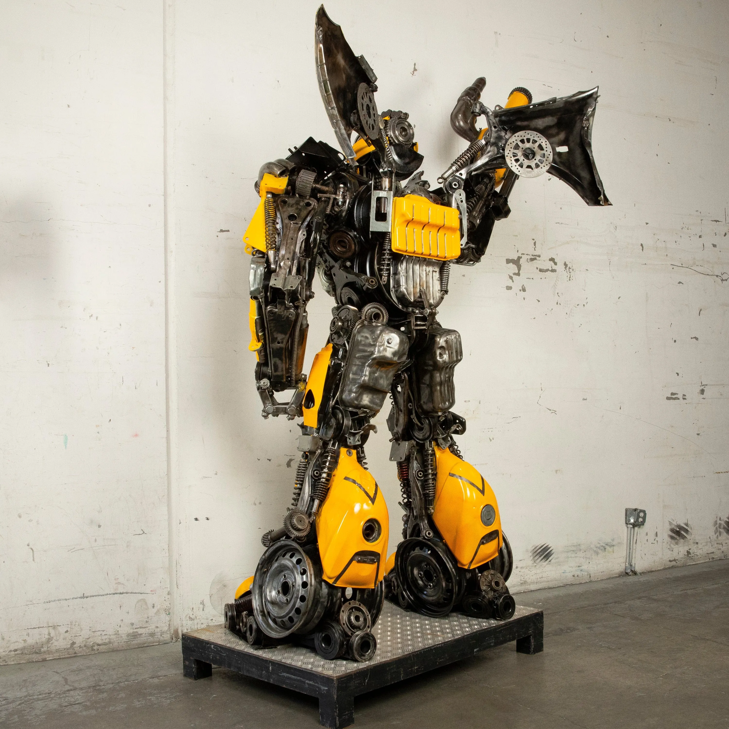 91" Bumblebee Inspired Recycled Metal Art Sculpture