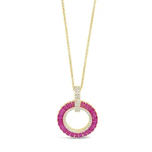 Absolute Jewellery Pink Passion 28" Gold Necklace