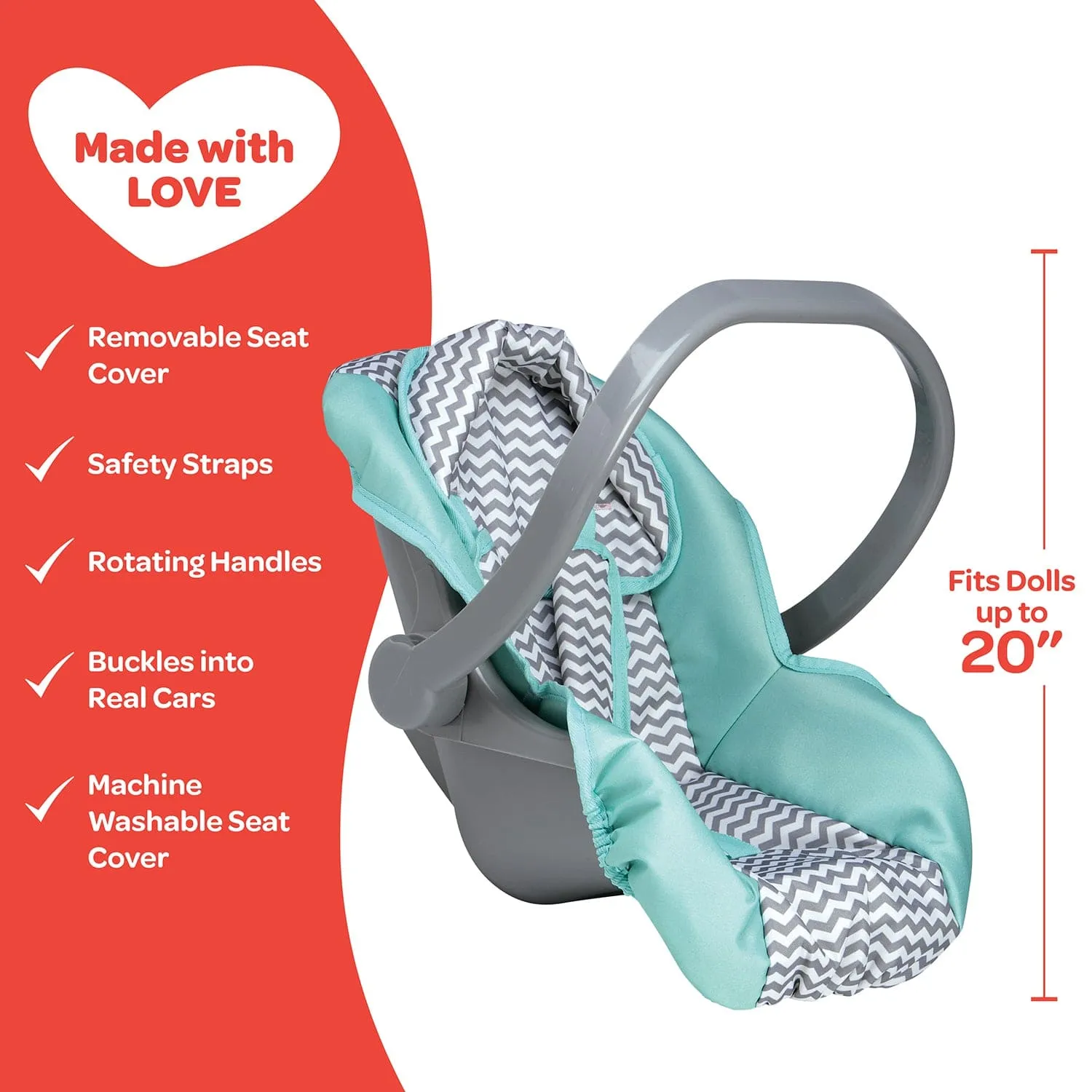 Adora Baby Doll Car Seat Carrier - Zig Zag