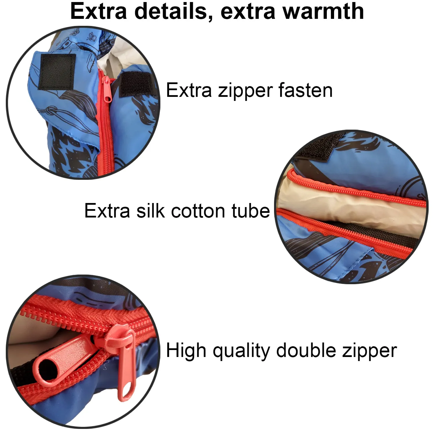 Adventure Theme 32F - 59F Kids Sleeping Bag with Pillow Sleeve - Mummy Style