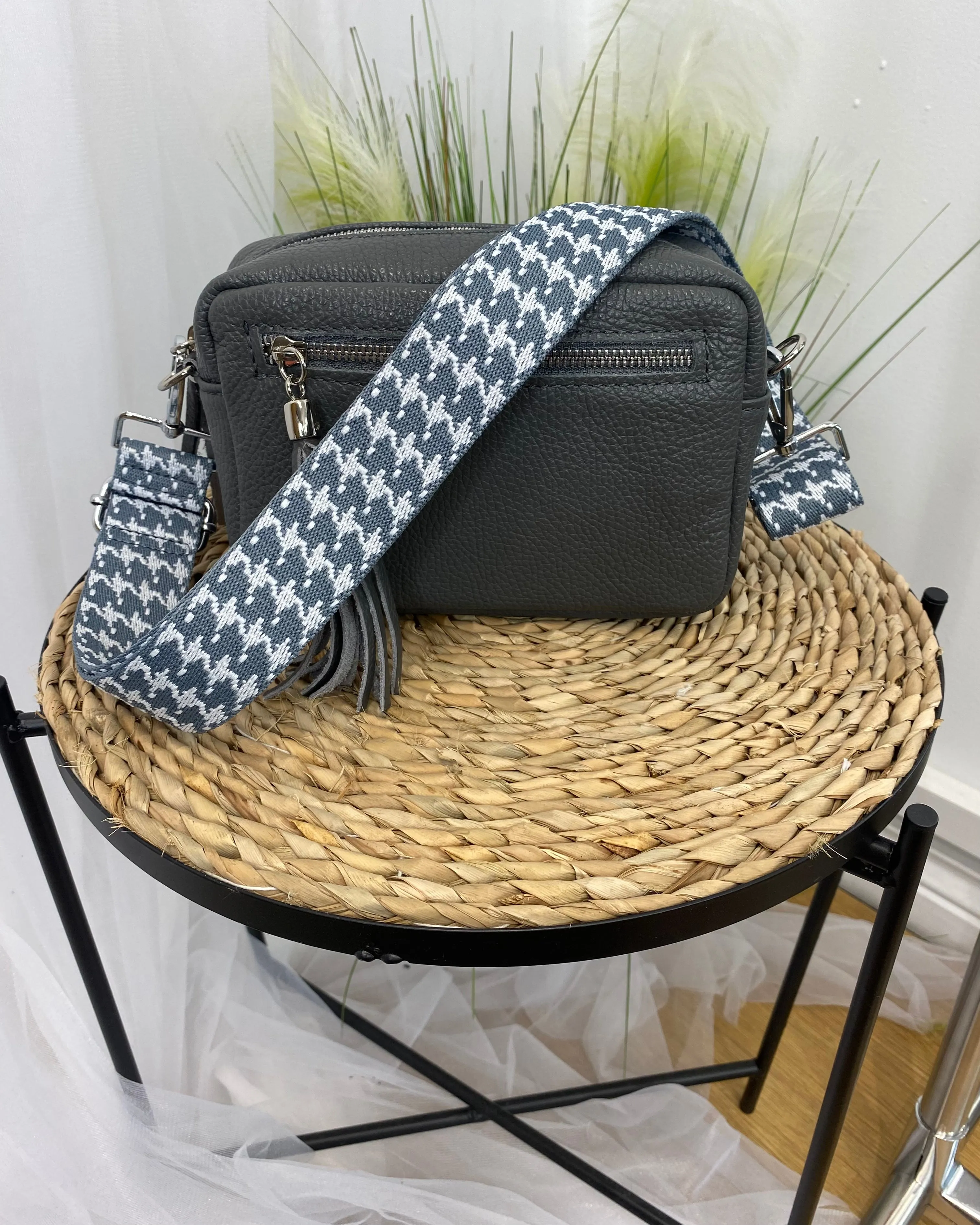 Alison Leather Camera Bag - Charcoal