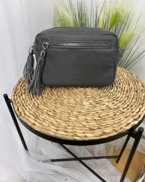 Alison Leather Camera Bag - Charcoal
