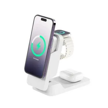 Alogic - Matrix ULTIMATE 3-in-1 Wireless Charger with 5,000mAh MagSafe Power Bank