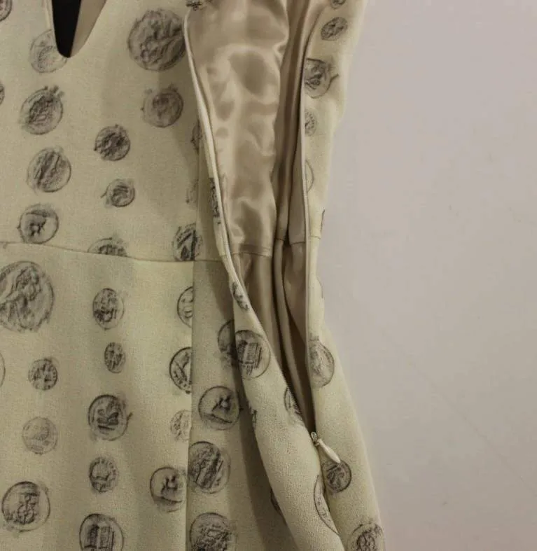 Andrea Incontri  Printed Shift V-neck Sheath Dress