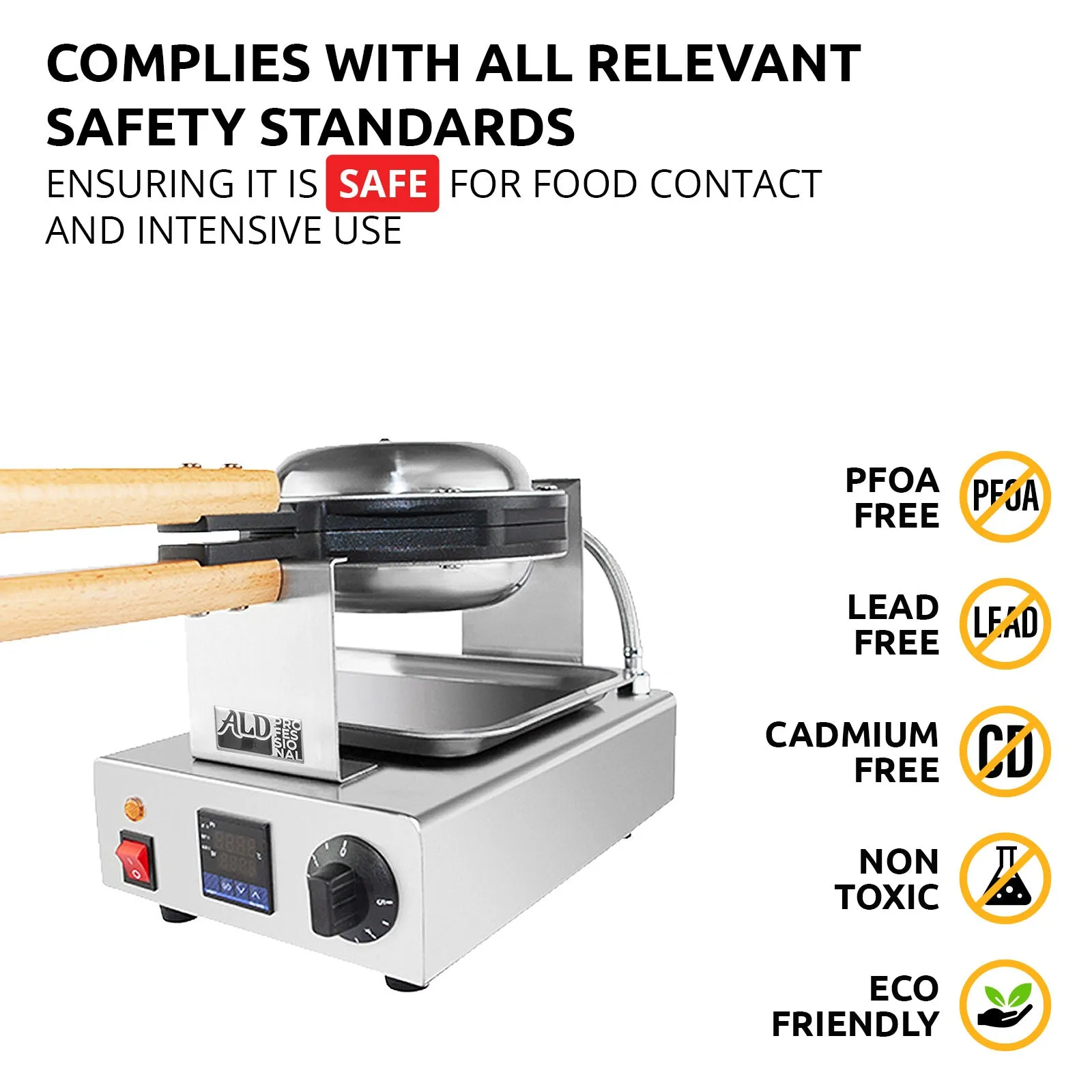 AP-124 Bubble Waffle Maker Machine | Egg Waffle Maker | Professional Rotated Iron | Improved Digital Thermostat