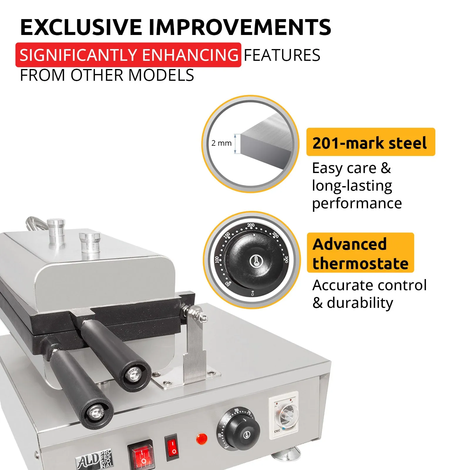 AP-199 Taiyaki Fish Waffle Maker | Electric Taiyaki Iron | 2 Open-Mouth Fish-Shaped Waffles | Nonstick