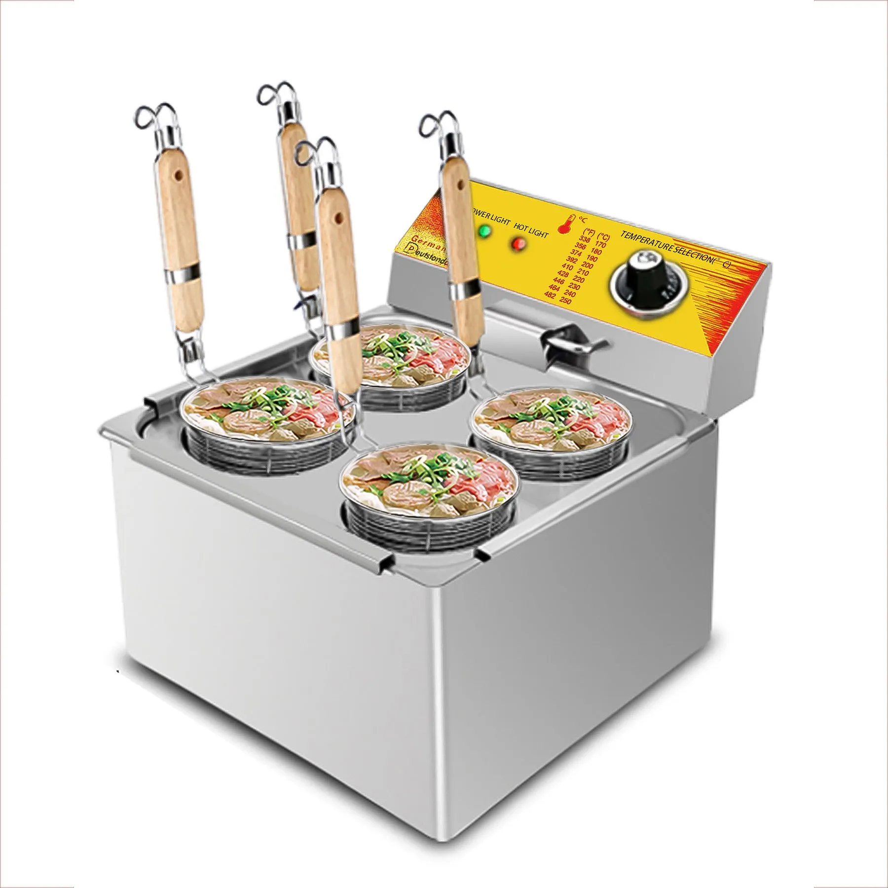 AP-386 Electric Pasta Cooker | Noodle Machine | 4-Basket Pot for Pasta and Noodles | Stainless Steel | 2KW
