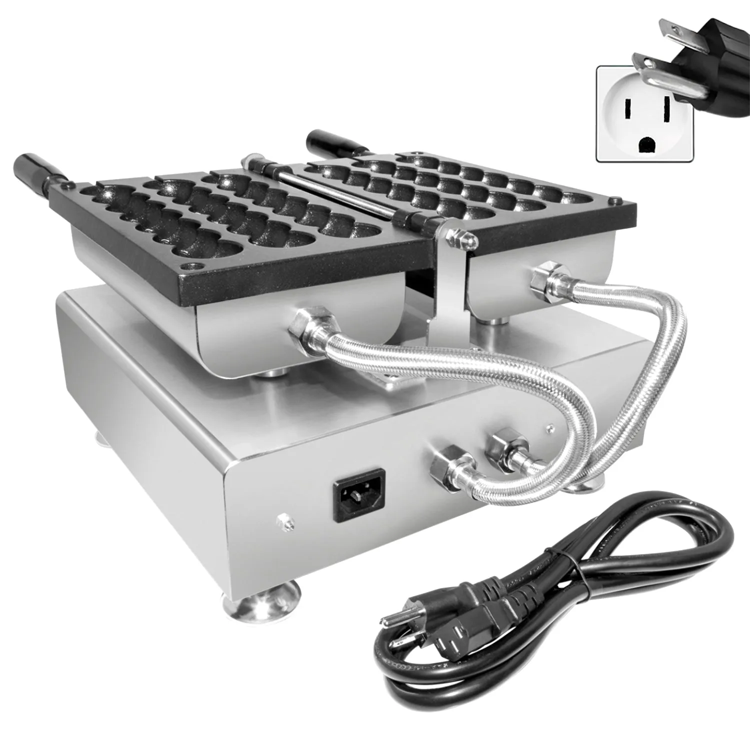 AP-447 Waffle Stick Maker | 3 Bead-Shaped Waffles | Round-Shaped Waffles