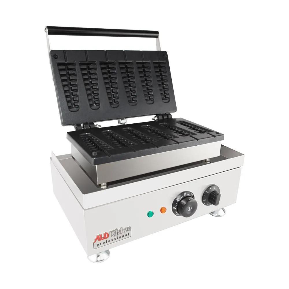 AP-503 Waffle Stick Maker | Professional Stainless Steel Waffle Iron | 6 Small Stick Waffles
