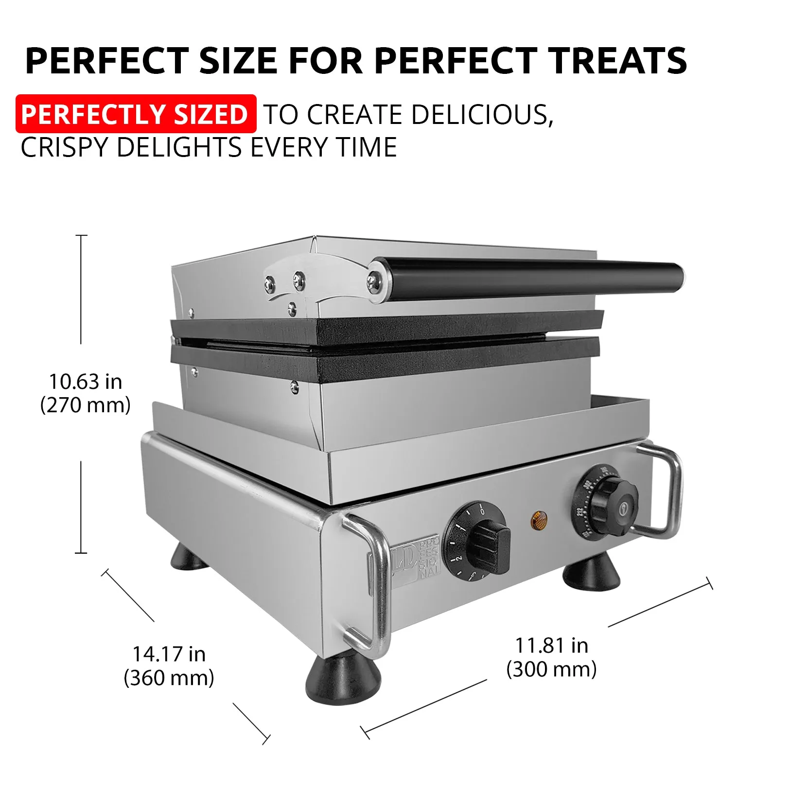 AP-514 Belgian Waffle Maker Thick | Belgian Waffle Iron | Press Type | 2 Square Waffles | Business Use | Stainless Steel | Nonstick