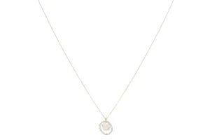 Aperol Sterling Silver Battered Silver Disc Necklace