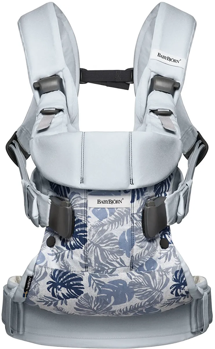 BabyBjorn Baby Carrier One - Pale Blue/Leaf Print
