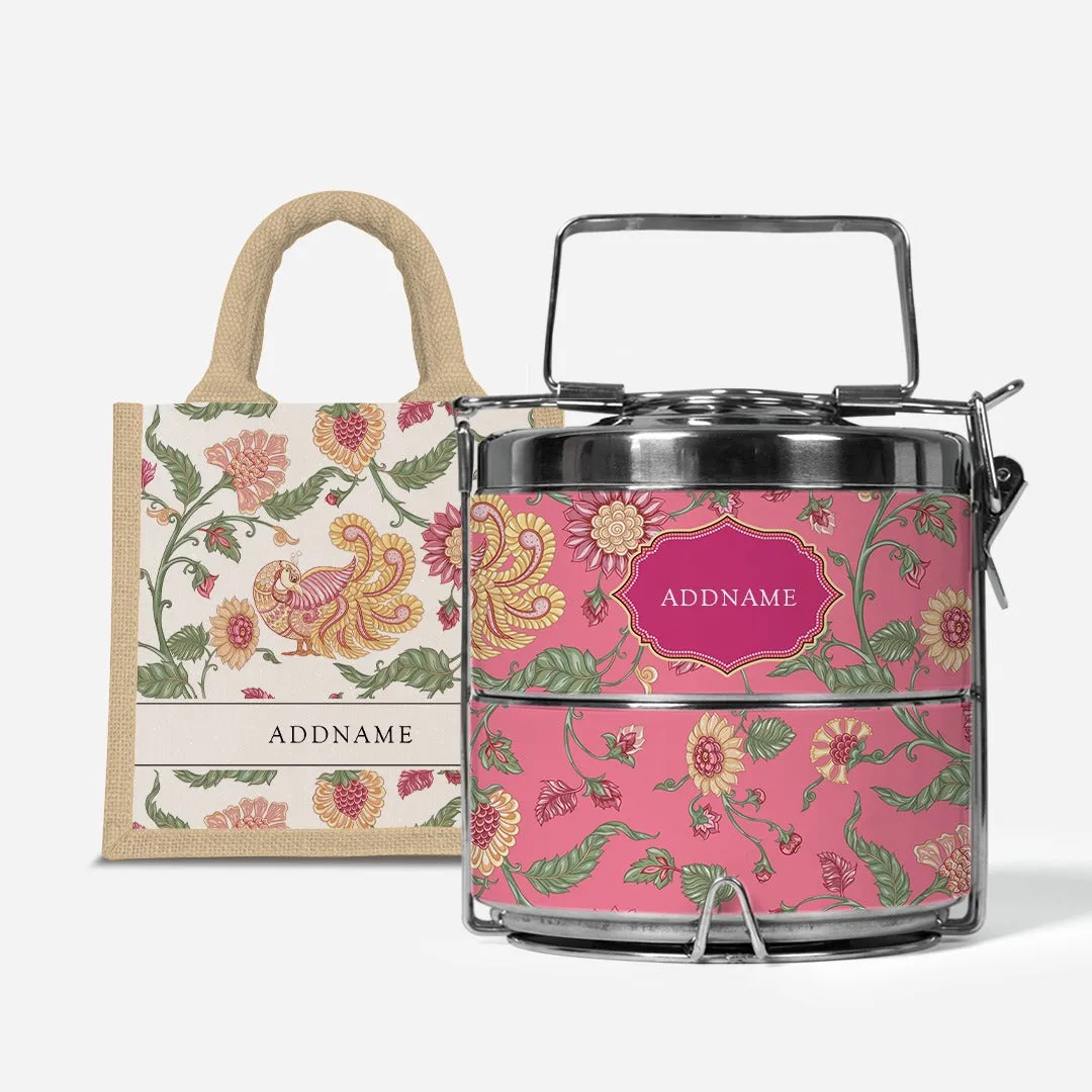 Batik Cempaka - Lunch Tote Bag with Two-Tier Tiffin Carrier