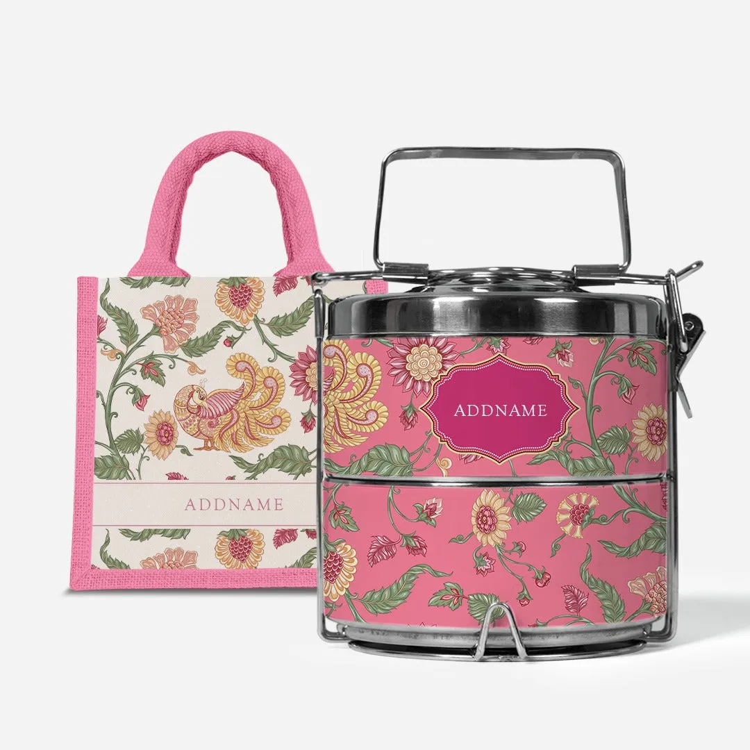 Batik Cempaka - Lunch Tote Bag with Two-Tier Tiffin Carrier