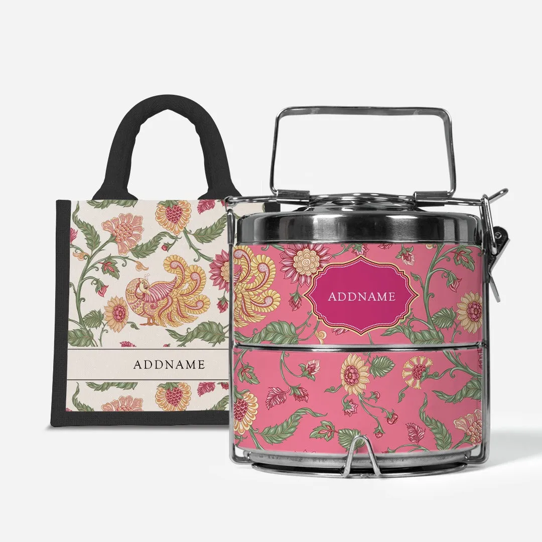 Batik Cempaka - Lunch Tote Bag with Two-Tier Tiffin Carrier