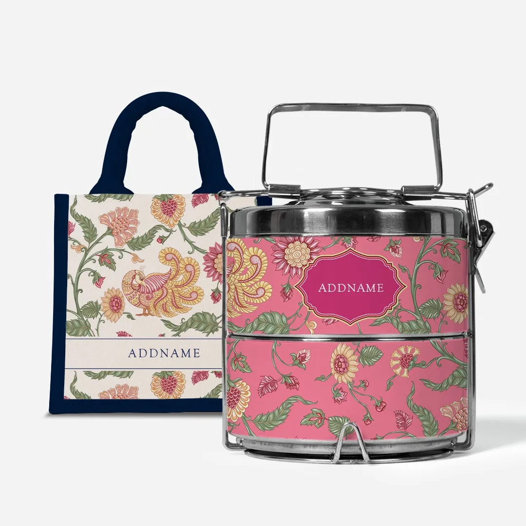 Batik Cempaka - Lunch Tote Bag with Two-Tier Tiffin Carrier