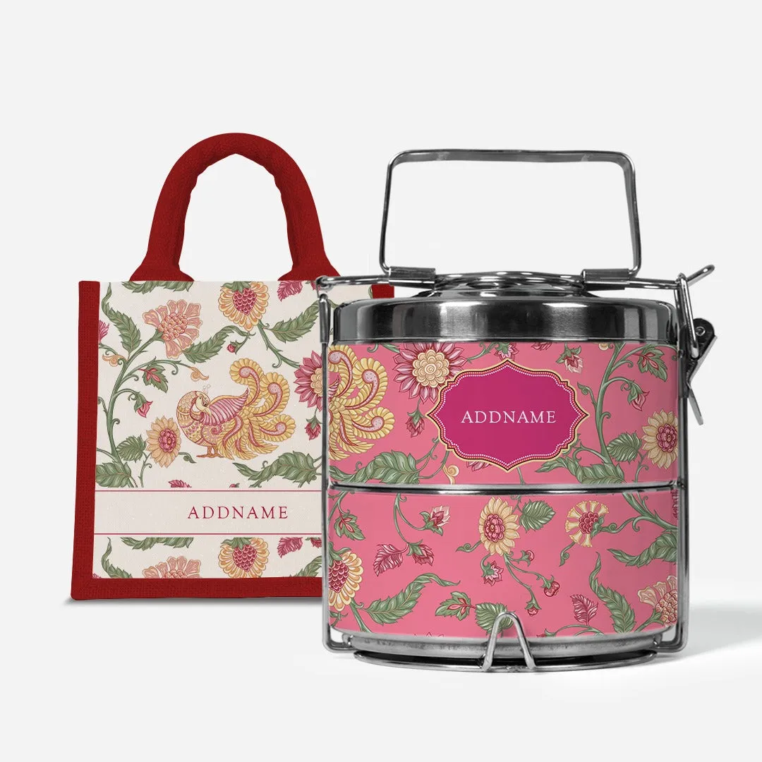 Batik Cempaka - Lunch Tote Bag with Two-Tier Tiffin Carrier