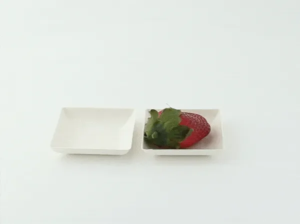 Bionchic Mini White Sugarcane Plate - L:2.55 X W:2.55 X H:.45in 300 Pcs/Cs