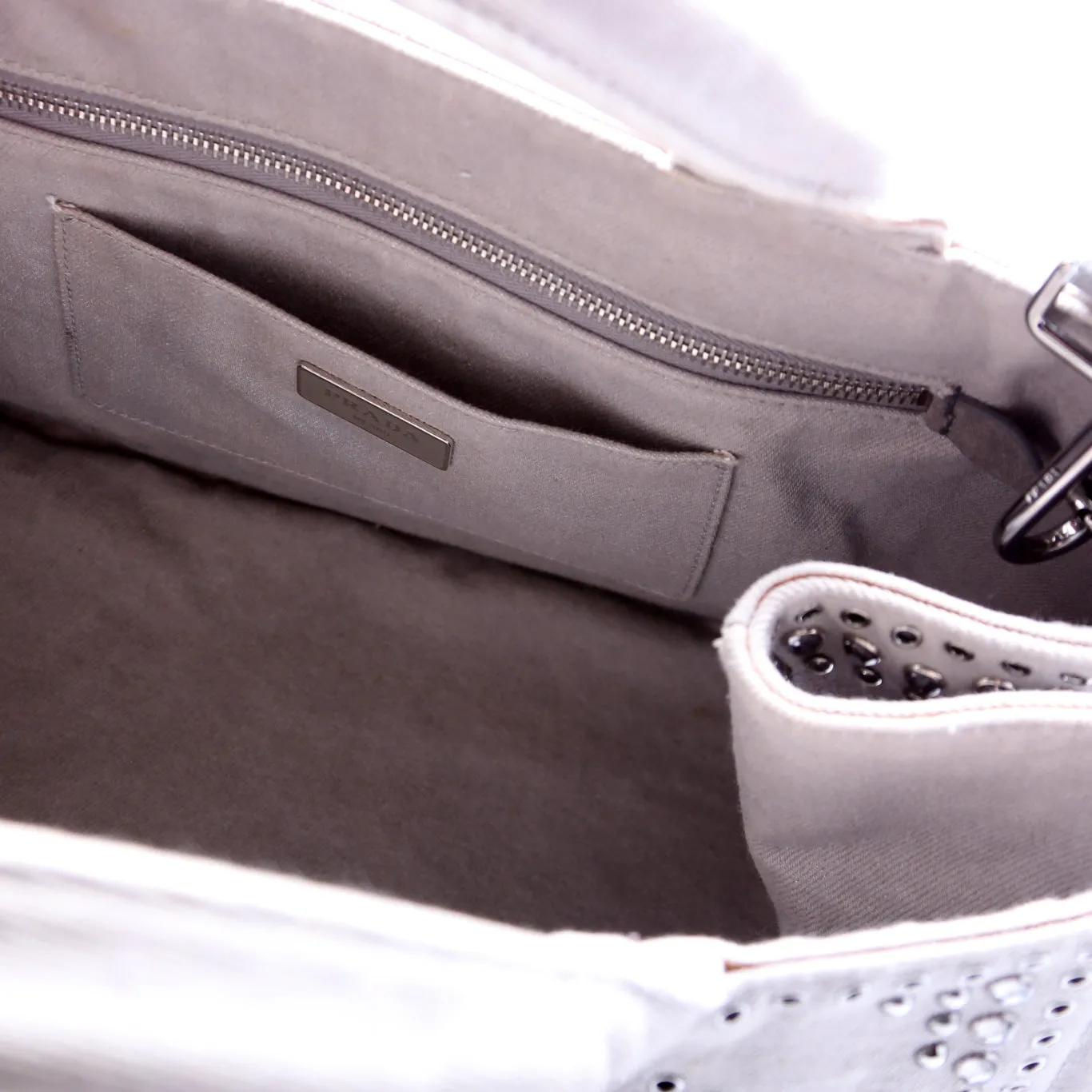 BM2642 Canapa Studded Canvas Tote Grey