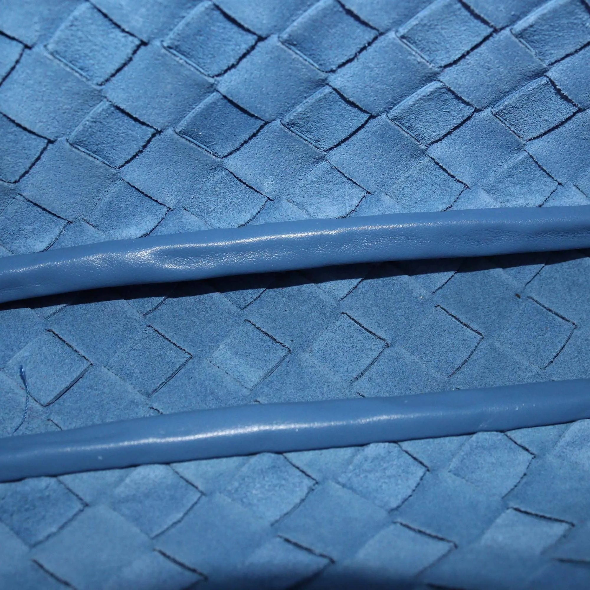 Bottega Veneta Blue Intrecciato Small Camera Bag