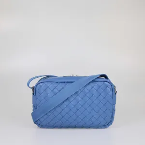 Bottega Veneta Blue Intrecciato Small Camera Bag