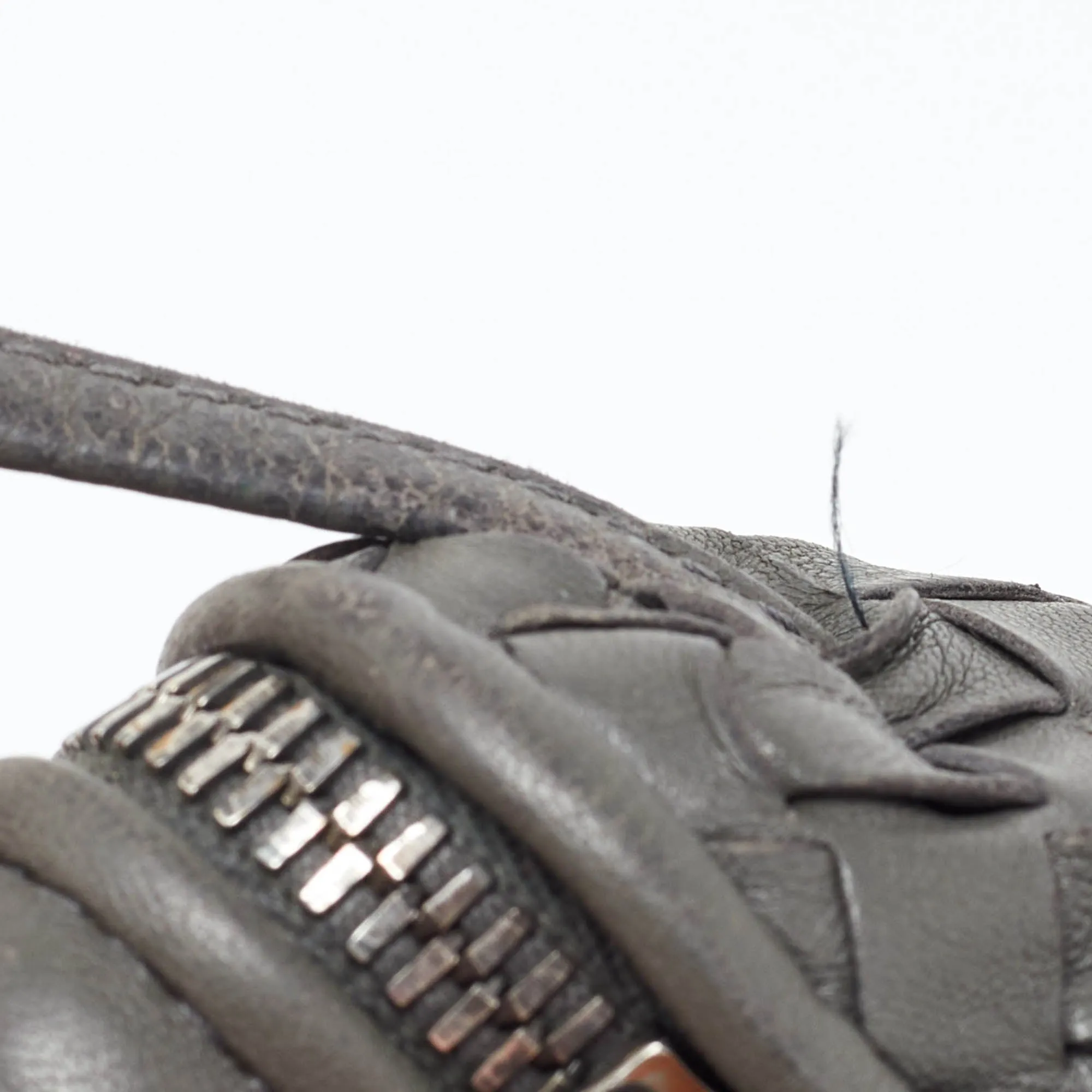 BOTTEGA VENETA Grey Intrecciato Leather Nodini Double Zip Crossbody Bag