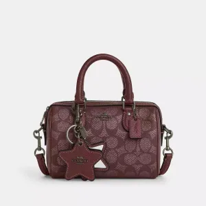 Boxed Mini Rowan Crossbody Bag And Mirror Bag Charm Set In Signature Canvas