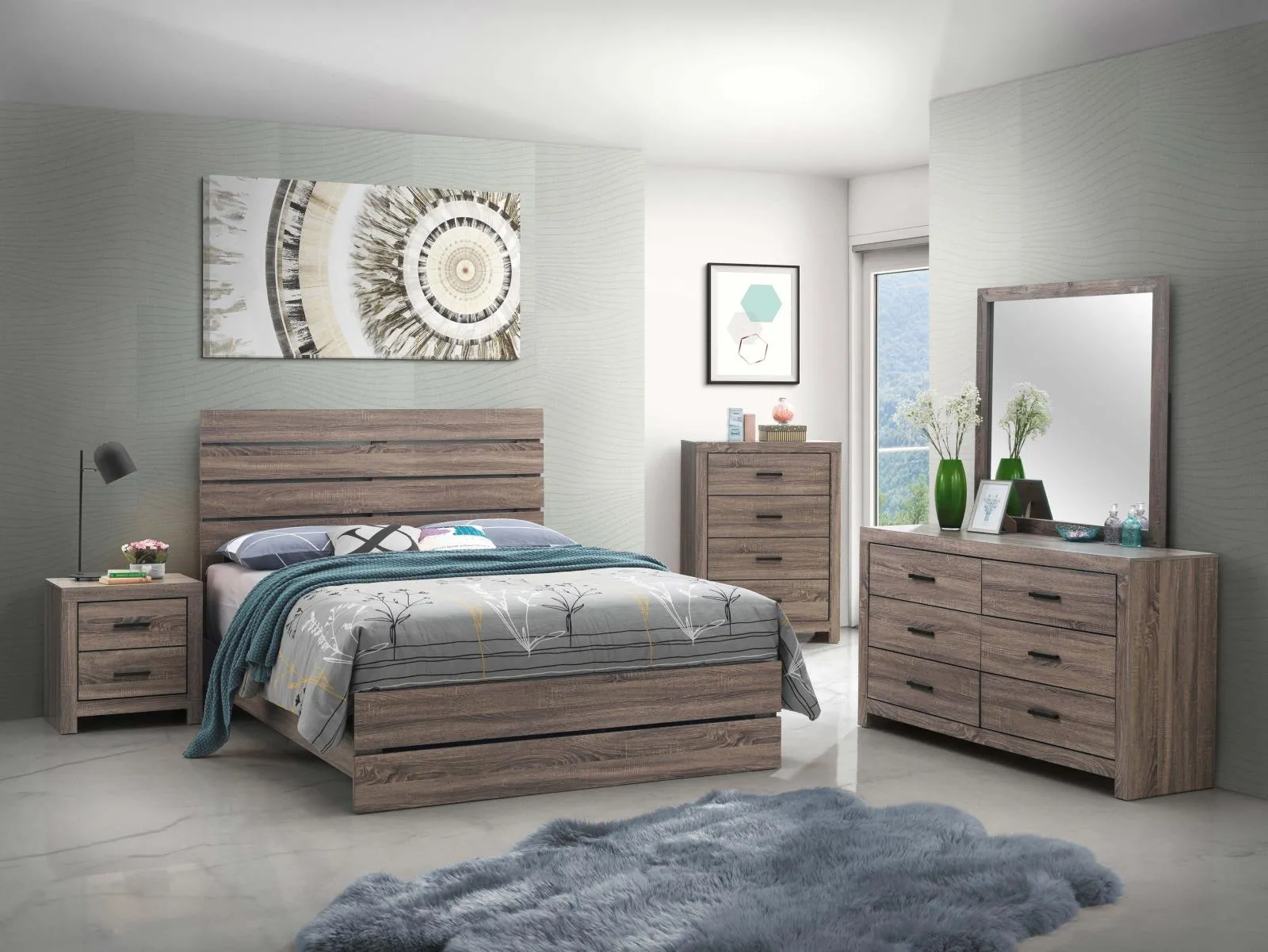 Brantford Queen Panel Bed Barrel Oak