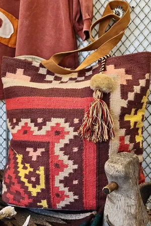 Brown & Red Aztec Tote