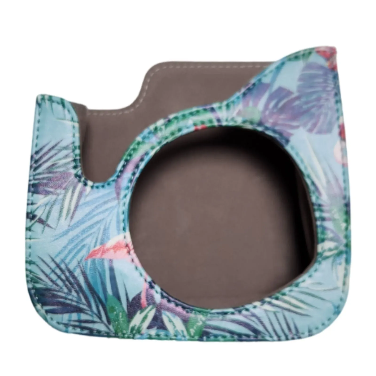 Case for Fujifilm Instax Mini 11/12 Case PU Leather Instant Camera Cover with Adjustable Strap - Green Leaf