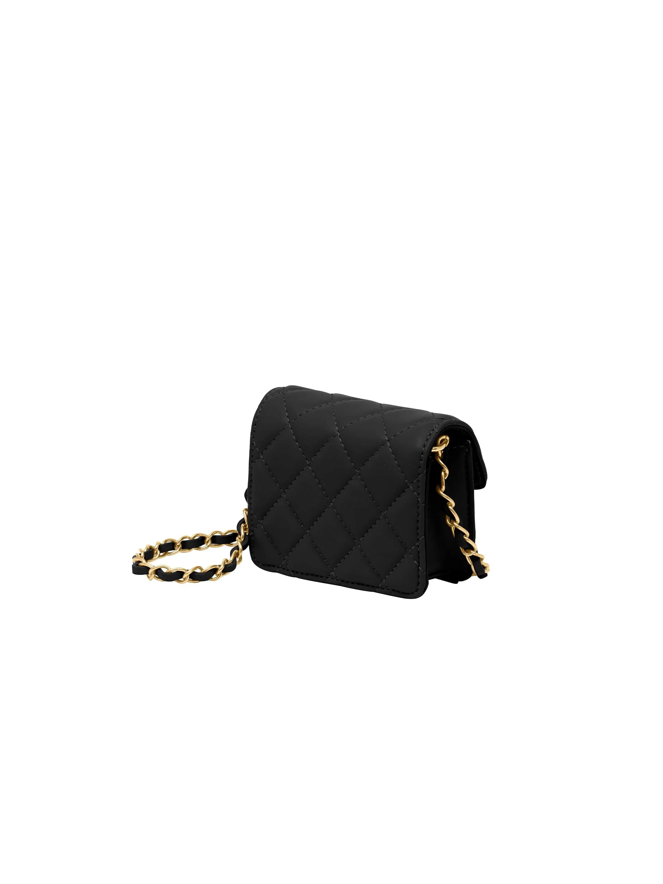Cavalli Class COMO Black Mini Quilted Crossbody  Bag