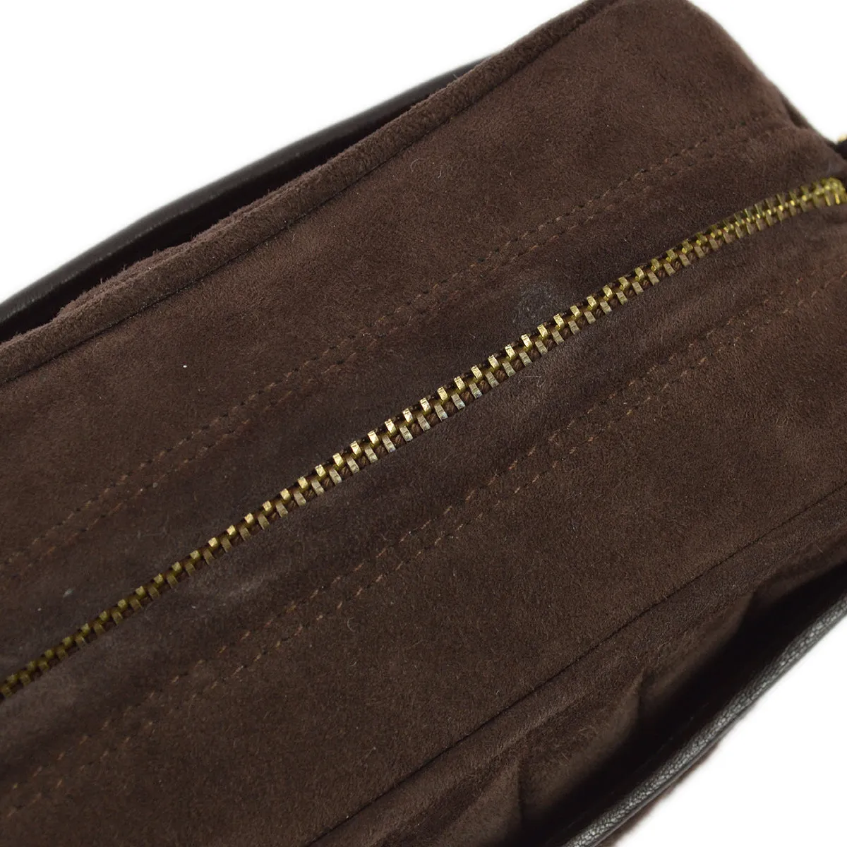 Chanel 1991-1994 Brown Suede Mademoiselle Camera Bag Mini