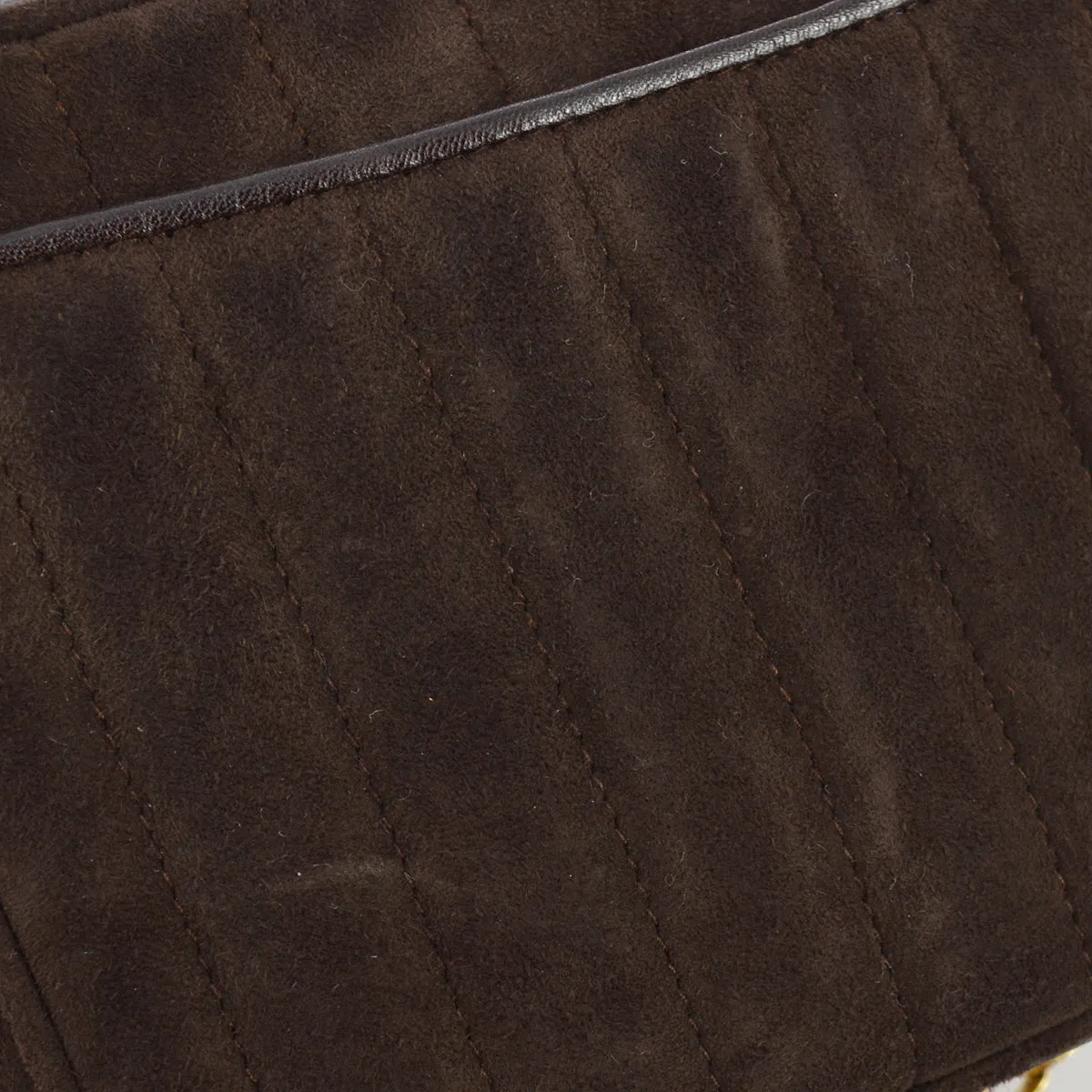 Chanel 1991-1994 Brown Suede Mademoiselle Camera Bag Mini